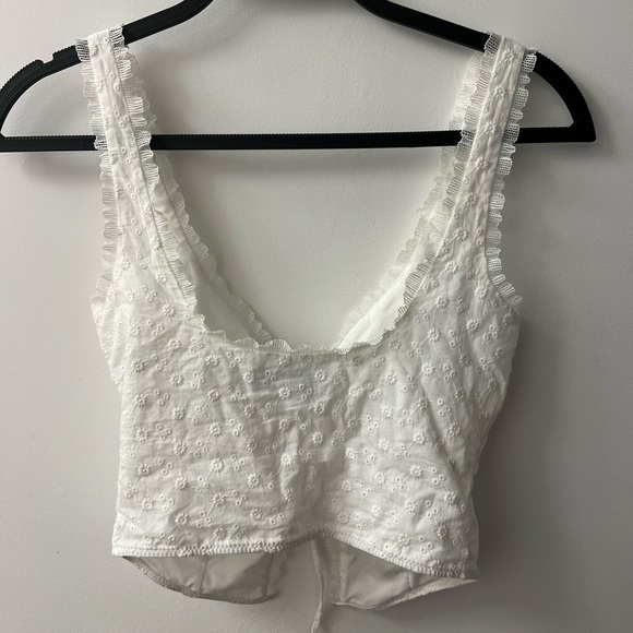 Tie Front White Top - Picture 4 of 7